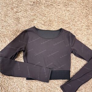 lululemon athletica Black Logo Print Crop Top